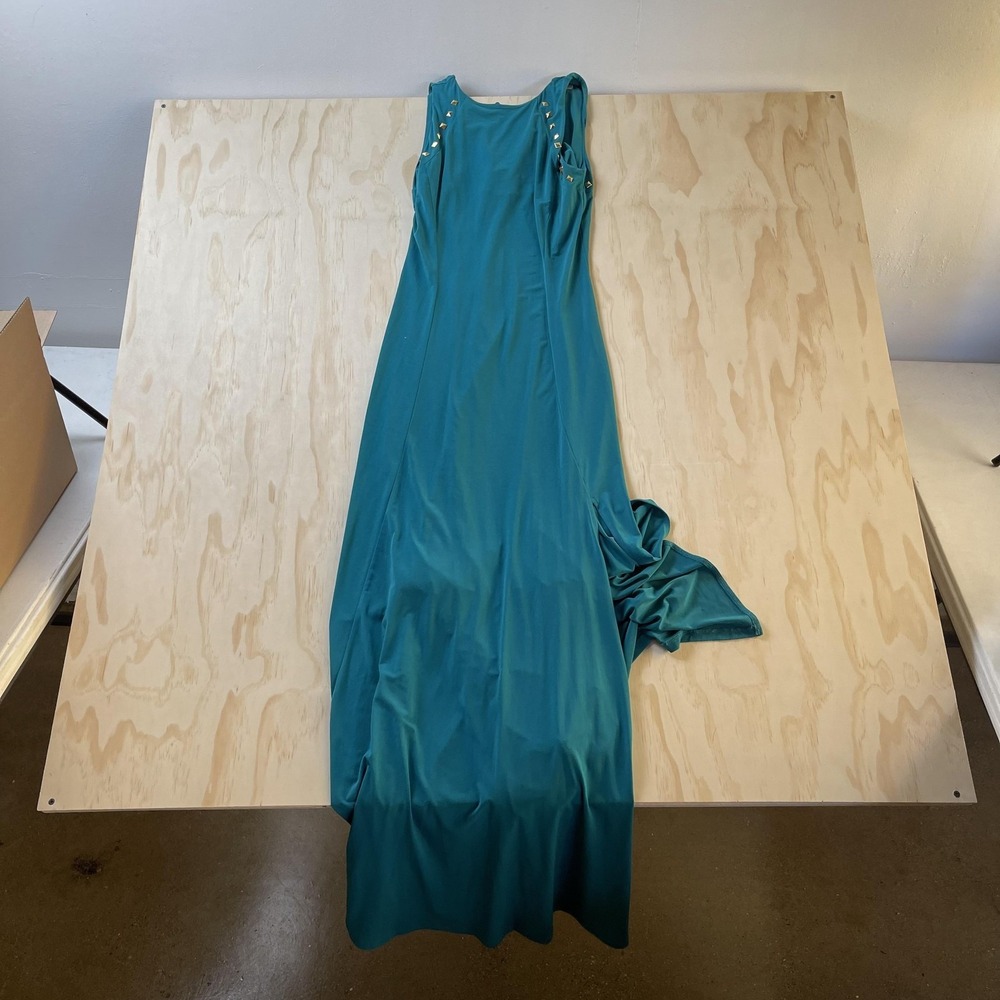 MICHAEL‎ Michael Kors Dress Womens XS Blue Studded Sleeveless Maxi Formal Gown